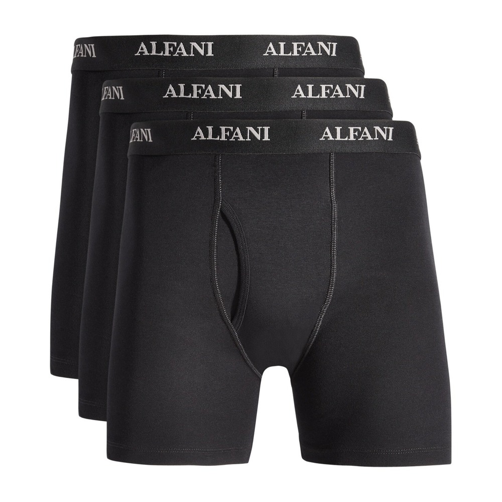 Alfani Boxer Brief Mens Small Black 100% Cotton 4-Pack Underwear NEW